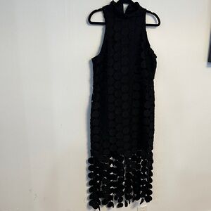 SHEIN Black Circle Pattern Midi Dress